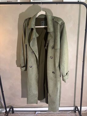 Black Label Olive Green Trench Coat